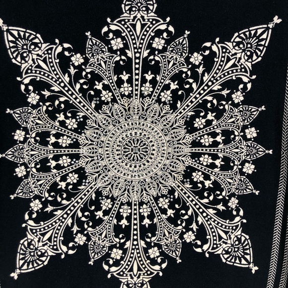 VTG Blue Canyon Handkerchief Style Top SZ L Navy Blue, Cap Sleeves, Rhinestones - Picture 2 of 8